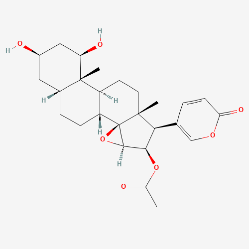 850036-58-7 (1beta,3beta,5beta,15beta,16beta)-16-(Acetyloxy)-14,15-epoxy-1,3-dihydroxy-bufa-20,22-dienolide chemical structure