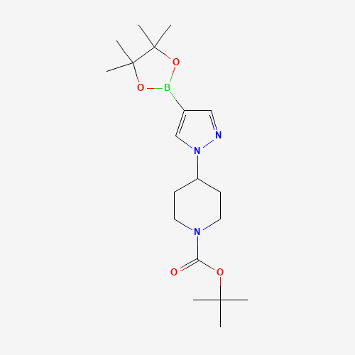 877399-74-1 tert-butyl 4-(4-(4,4,5,5-tetramethyl-1,3,2-dioxaborolan-2-yl)-1H-pyrazol-1-yl)piperidine-1-carboxylate chemical structure