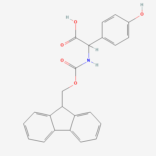 879500-54-6 2-((((9H-Fluoren-9-yl)methoxy)carbonyl)amino)-2-(4-hydroxyphenyl)acetic acid chemical structure