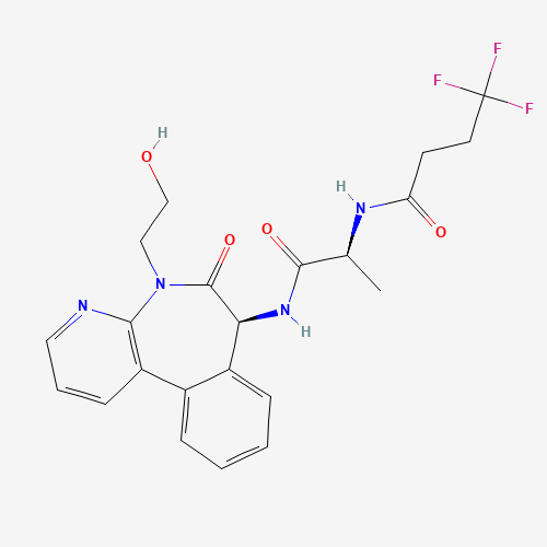 1421438-81-4 4,4,4-trifluoro-N-[(2S)-1-[[(7S)-5-(2-hydroxyethyl)-6-oxo-7H-pyrido[2,3-d][3]benzazepin-7-yl]amino]-1-oxopropan-2-yl]butanamide chemical structure