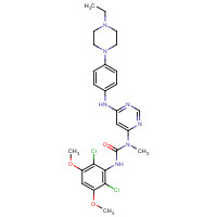 872511-34-7 3-(2,6-dichloro-3,5-dimethoxyphenyl)-1-[6-[4-(4-ethylpiperazin-1-yl)anilino]pyrimidin-4-yl]-1-methylurea chemical structure