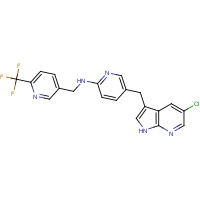 1029044-16-3 5-[(5-chloro-1H-pyrrolo[2,3-b]pyridin-3-yl)methyl]-N-[[6-(trifluoromethyl)pyridin-3-yl]methyl]pyridin-2-amine chemical structure