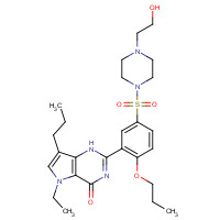 862189-95-5 5-ethyl-2-[5-[4-(2-hydroxyethyl)piperazin-1-yl]sulfonyl-2-propoxyphenyl]-7-propyl-1H-pyrrolo[3,2-d]pyrimidin-4-one chemical structure