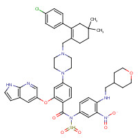 1257044-40-8 4-[4-[[2-(4-chlorophenyl)-4,4-dimethylcyclohexen-1-yl]methyl]piperazin-1-yl]-N-[3-nitro-4-(oxan-4-ylmethylamino)phenyl]sulfonyl-2-(1H-pyrrolo[2,3-b]pyridin-5-yloxy)benzamide chemical structure