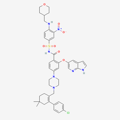 1257044-40-8 4-[4-[[2-(4-chlorophenyl)-4,4-dimethylcyclohexen-1-yl]methyl]piperazin-1-yl]-N-[3-nitro-4-(oxan-4-ylmethylamino)phenyl]sulfonyl-2-(1H-pyrrolo[2,3-b]pyridin-5-yloxy)benzamide chemical structure