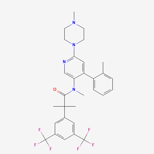 290297-26-6 2-[3,5-bis(trifluoromethyl)phenyl]-N,2-dimethyl-N-[4-(2-methylphenyl)-6-(4-methylpiperazin-1-yl)pyridin-3-yl]propanamide chemical structure