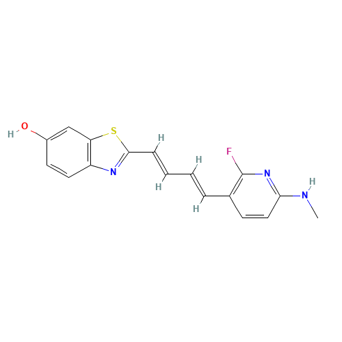 1565797-18-3 2-((1E,3E)-4-(2-fluoro-6-(methylamino)pyridin-3-yl)buta-1,3-dien-1-yl)benzo[d]thiazol-6-ol chemical structure