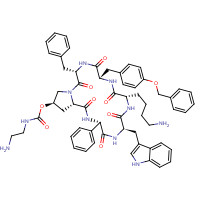 396091-73-9 [(3S,6S,9S,12R,15S,18S,20R)-9-(4-aminobutyl)-3-benzyl-12-(1H-indol-3-ylmethyl)-2,5,8,11,14,17-hexaoxo-15-phenyl-6-[(4-phenylmethoxyphenyl)methyl]-1,4,7,10,13,16-hexazabicyclo[16.3.0]henicosan-20-yl] N-(2-aminoethyl)carbamate chemical structure