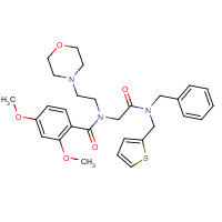 1059630-12-4 N-[2-[benzyl(thiophen-2-ylmethyl)amino]-2-oxoethyl]-2,4-dimethoxy-N-(2-morpholin-4-ylethyl)benzamide chemical structure