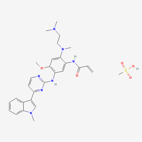 1421373-66-1 N-[2-[2-(dimethylamino)ethyl-methylamino]-4-methoxy-5-[[4-(1-methylindol-3-yl)pyrimidin-2-yl]amino]phenyl]prop-2-enamide;methanesulfonic acid chemical structure