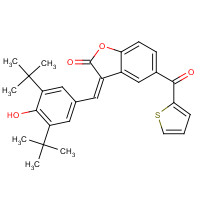 77213-34-4 (3Z)-3-[(3,5-ditert-butyl-4-hydroxyphenyl)methylidene]-5-(thiophene-2-carbonyl)-1-benzofuran-2-one chemical structure