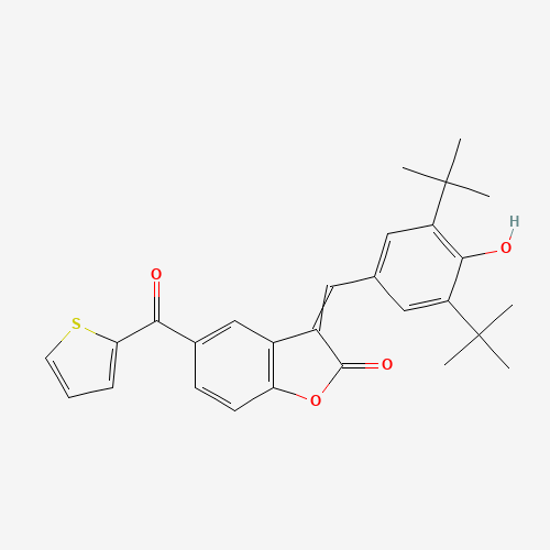 77213-34-4 (3Z)-3-[(3,5-ditert-butyl-4-hydroxyphenyl)methylidene]-5-(thiophene-2-carbonyl)-1-benzofuran-2-one chemical structure