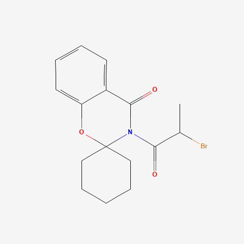 158299-05-9 3-(2-bromopropanoyl)spiro[1,3-benzoxazine-2,1'-cyclohexane]-4-one chemical structure