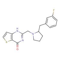 1332724-03-4 2-[[2-[(3-fluorophenyl)methyl]pyrrolidin-1-yl]methyl]-1H-thieno[3,2-d]pyrimidin-4-one chemical structure