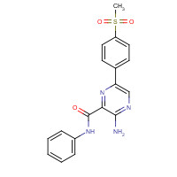 1232410-49-9 3-amino-6-(4-methylsulfonylphenyl)-N-phenylpyrazine-2-carboxamide chemical structure