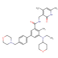 1403254-99-8 N-[(4,6-dimethyl-2-oxo-1H-pyridin-3-yl)methyl]-3-[ethyl(oxan-4-yl)amino]-2-methyl-5-[4-(morpholin-4-ylmethyl)phenyl]benzamide chemical structure