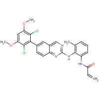 1538604-68-0 N-[2-[[6-(2,6-dichloro-3,5-dimethoxyphenyl)quinazolin-2-yl]amino]-3-methylphenyl]prop-2-enamide chemical structure