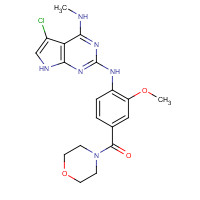 1700693-08-8 [4-[[5-chloro-4-(methylamino)-7H-pyrrolo[2,3-d]pyrimidin-2-yl]amino]-3-methoxyphenyl]-morpholin-4-ylmethanone chemical structure