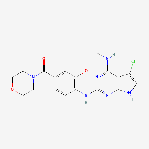 1700693-08-8 [4-[[5-chloro-4-(methylamino)-7H-pyrrolo[2,3-d]pyrimidin-2-yl]amino]-3-methoxyphenyl]-morpholin-4-ylmethanone chemical structure