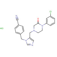 253863-00-2 4-[[5-[[4-(3-chlorophenyl)-3-oxopiperazin-1-yl]methyl]imidazol-1-yl]methyl]benzonitrile;hydrochloride chemical structure