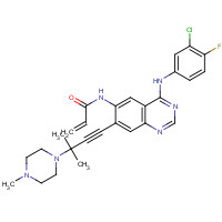 451492-95-8 N-[4-(3-chloro-4-fluoroanilino)-7-[3-methyl-3-(4-methylpiperazin-1-yl)but-1-ynyl]quinazolin-6-yl]prop-2-enamide chemical structure
