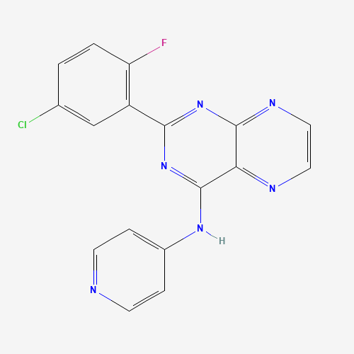 627536-09-8 2-(5-chloro-2-fluorophenyl)-N-pyridin-4-ylpteridin-4-amine chemical structure