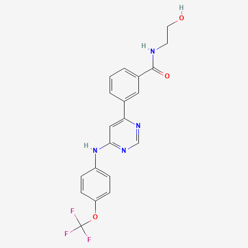 778277-15-9 N-(2-hydroxyethyl)-3-[6-[4-(trifluoromethoxy)anilino]pyrimidin-4-yl]benzamide chemical structure