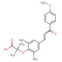 824932-88-9 2-[2,6-dimethyl-4-[(E)-3-(4-methylsulfanylphenyl)-3-oxoprop-1-enyl]phenoxy]-2-methylpropanoic acid chemical structure