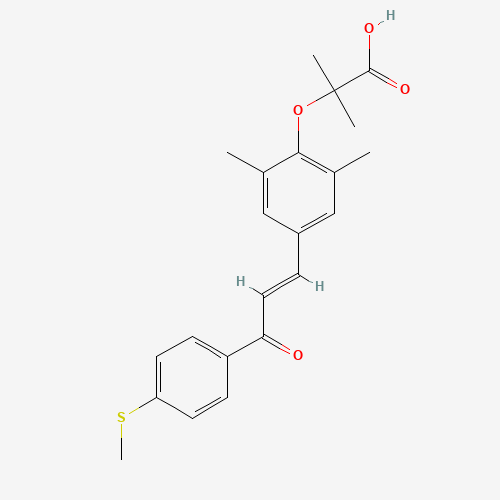 824932-88-9 2-[2,6-dimethyl-4-[(E)-3-(4-methylsulfanylphenyl)-3-oxoprop-1-enyl]phenoxy]-2-methylpropanoic acid chemical structure