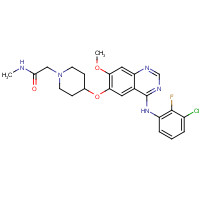 848942-61-0 2-[4-[4-(3-chloro-2-fluoroanilino)-7-methoxyquinazolin-6-yl]oxypiperidin-1-yl]-N-methylacetamide chemical structure