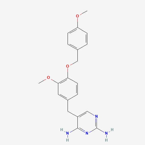 870483-87-7 5-[[3-methoxy-4-[(4-methoxyphenyl)methoxy]phenyl]methyl]pyrimidine-2,4-diamine chemical structure