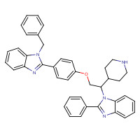 1440898-61-2 1-benzyl-2-[4-[(2S)-2-(2-phenylbenzimidazol-1-yl)-2-piperidin-4-ylethoxy]phenyl]benzimidazole chemical structure