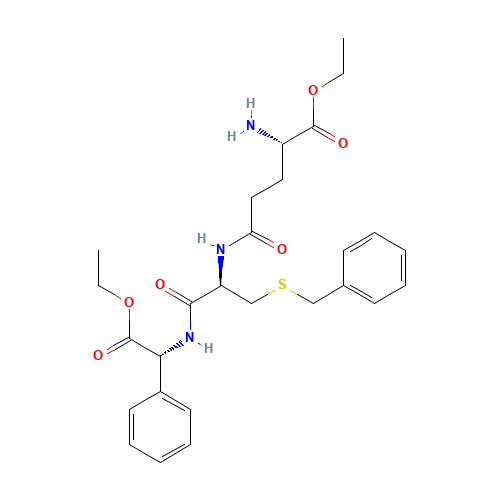 168682-53-9 ethyl (2S)-2-amino-5-[[(2R)-3-benzylsulfanyl-1-[[(1R)-2-ethoxy-2-oxo-1-phenylethyl]amino]-1-oxopropan-2-yl]amino]-5-oxopentanoate chemical structure
