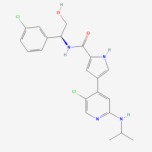 869886-67-9 N-[(1S)-1-(3-chlorophenyl)-2-hydroxyethyl]-4-[5-chloro-2-(propan-2-ylamino)pyridin-4-yl]-1H-pyrrole-2-carboxamide chemical structure