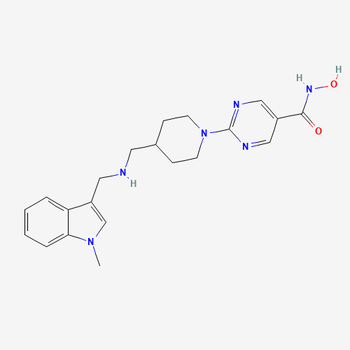 875320-29-9 N-hydroxy-2-[4-[[(1-methylindol-3-yl)methylamino]methyl]piperidin-1-yl]pyrimidine-5-carboxamide chemical structure