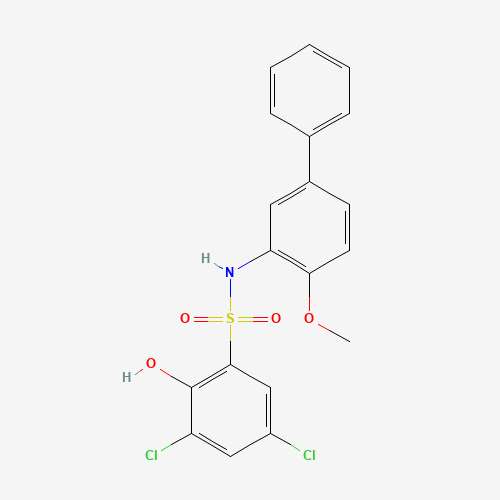 943962-47-8 3,5-dichloro-2-hydroxy-N-(2-methoxy-5-phenylphenyl)benzenesulfonamide chemical structure