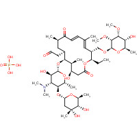 1405-53-4 2-[(4R,5S,6S,7R,9R,11E,13E,15R,16R)-6-[(2R,3R,4R,5S,6R)-5-[(2S,4R,5S,6S)-4,5-dihydroxy-4,6-dimethyloxan-2-yl]oxy-4-(dimethylamino)-3-hydroxy-6-methyloxan-2-yl]oxy-16-ethyl-4-hydroxy-15-[[(2R,3R,4R,5R,6R)-5-hydroxy-3,4-dimethoxy-6-methyloxan-2-yl]oxymethyl]-5,9,13-trimethyl-2,10-dioxo-1-oxacyclohexadeca-11,13-dien-7-yl]acetaldehyde;phosphoric acid chemical structure