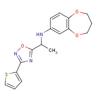 1309774-03-5 N-[1-(3-thiophen-2-yl-1,2,4-oxadiazol-5-yl)ethyl]-3,4-dihydro-2H-1,5-benzodioxepin-7-amine chemical structure