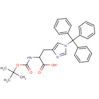 393568-74-6 (2R)-2-[(2-methylpropan-2-yl)oxycarbonylamino]-3-(1-tritylimidazol-4-yl)propanoic acid chemical structure