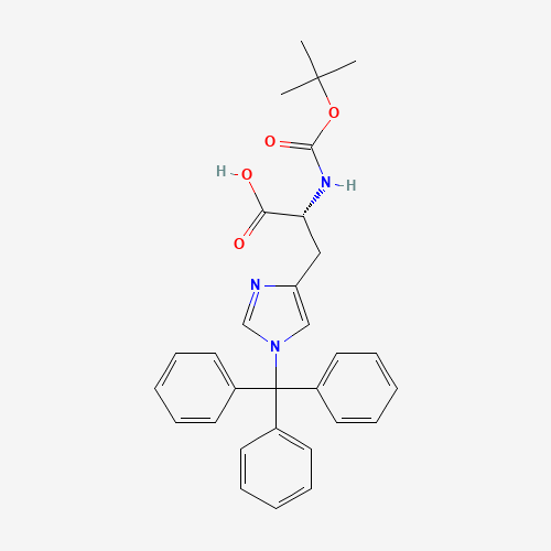 393568-74-6 (2R)-2-[(2-methylpropan-2-yl)oxycarbonylamino]-3-(1-tritylimidazol-4-yl)propanoic acid chemical structure