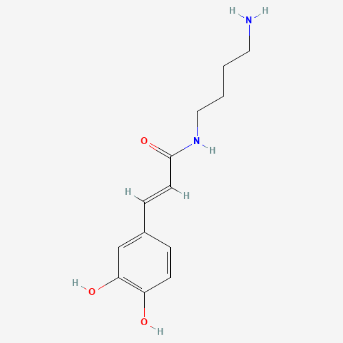 29554-26-5 (E)-N-(4-aminobutyl)-3-(3,4-dihydroxyphenyl)prop-2-enamide chemical structure