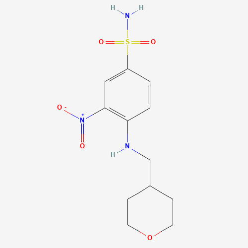 1228779-96-1 3-nitro-4-(oxan-4-ylmethylamino)benzenesulfonamide chemical structure