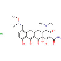 1035979-44-2 (4S,4aS,5aR,12aR)-4-(dimethylamino)-1,10,11,12a-tetrahydroxy-7-[[methoxy(methyl)amino]methyl]-3,12-dioxo-4a,5,5a,6-tetrahydro-4H-tetracene-2-carboxamide;hydrochloride chemical structure