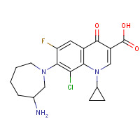 141388-76-3 (R)-7-(3-Aminohexahydro-1H-azepin-1-yl)-8-chloro-1-cyclopropyl-6-fluoro-1,4-dihydro-4-oxo-3-quinolinecarboxylic acid chemical structure