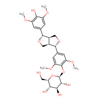 7374-79-0 (2S,3R,4S,5S,6R)-2-[4-[(3S,3aR,6S,6aR)-3-(4-hydroxy-3,5-dimethoxyphenyl)-1,3,3a,4,6,6a-hexahydrofuro[3,4-c]furan-6-yl]-2,6-dimethoxyphenoxy]-6-(hydroxymethyl)oxane-3,4,5-triol chemical structure