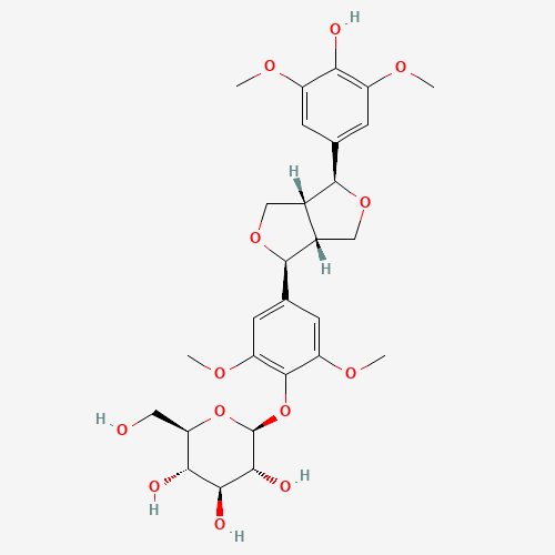 7374-79-0 (2S,3R,4S,5S,6R)-2-[4-[(3S,3aR,6S,6aR)-3-(4-hydroxy-3,5-dimethoxyphenyl)-1,3,3a,4,6,6a-hexahydrofuro[3,4-c]furan-6-yl]-2,6-dimethoxyphenoxy]-6-(hydroxymethyl)oxane-3,4,5-triol chemical structure