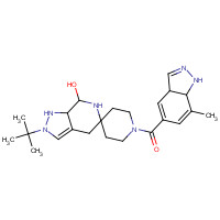 1486466-31-2 2-tert-butyl-1'-(7-methyl-3a,7a-dihydro-1H-indazole-5-carbonyl)spiro[4,6-dihydropyrazolo[3,4-c]pyridine-5,4'-piperidine]-7-one chemical structure