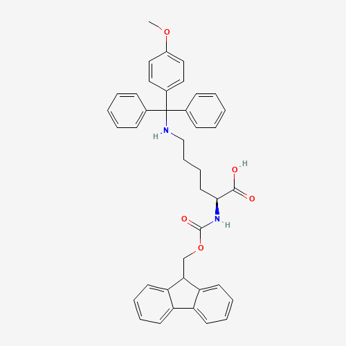 159857-60-0 (2S)-2-(9H-fluoren-9-ylmethoxycarbonylamino)-6-[[(4-methoxyphenyl)-diphenylmethyl]amino]hexanoic acid chemical structure
