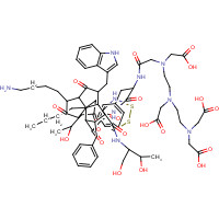 138661-02-6 2-[2-[[2-[[1-[[10-(4-aminobutyl)-16-benzyl-4-(1,3-dihydroxybutan-2-ylcarbamoyl)-7-(1-hydroxyethyl)-13-(1H-indol-3-ylmethyl)-6,9,12,15,18-pentaoxo-1,2-dithia-5,8,11,14,17-pentazacycloicos-19-yl]amino]-1-oxo-3-phenylpropan-2-yl]amino]-2-oxoethyl]-(carboxymethyl)amino]ethyl-[2-[bis(carboxymethyl)amino]ethyl]amino]acetic acid chemical structure