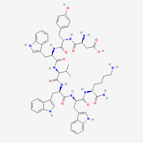 135306-85-3 3-amino-4-[[1-[[1-[[1-[[1-[[1-[(1,6-diamino-1-oxohexan-2-yl)amino]-3-(1H-indol-3-yl)-1-oxopropan-2-yl]amino]-3-(1H-indol-3-yl)-1-oxopropan-2-yl]amino]-3-methyl-1-oxobutan-2-yl]amino]-3-(1H-indol-3-yl)-1-oxopropan-2-yl]amino]-3-(4-hydroxyphenyl)-1-oxopropan-2-yl]amino]-4-oxobutanoic acid chemical structure